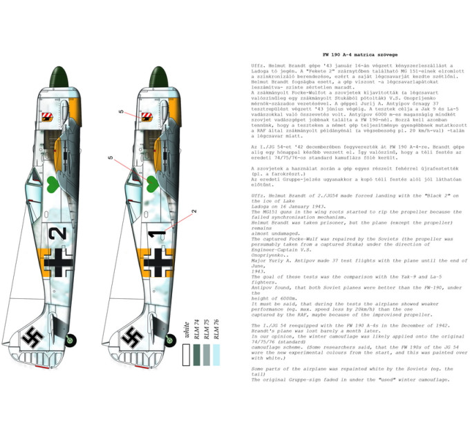Декаль Fw 190A-4 1/48 HADmodels 48179