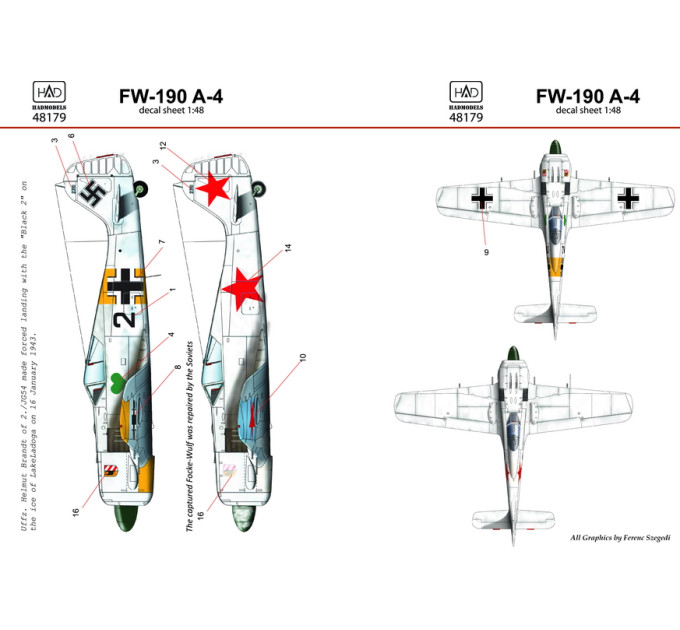 Декаль Fw 190A-4 1/48 HADmodels 48179
