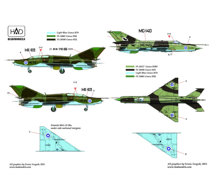 Декаль МіГ-21БІС / УМ 1/48 HADmodels 48180