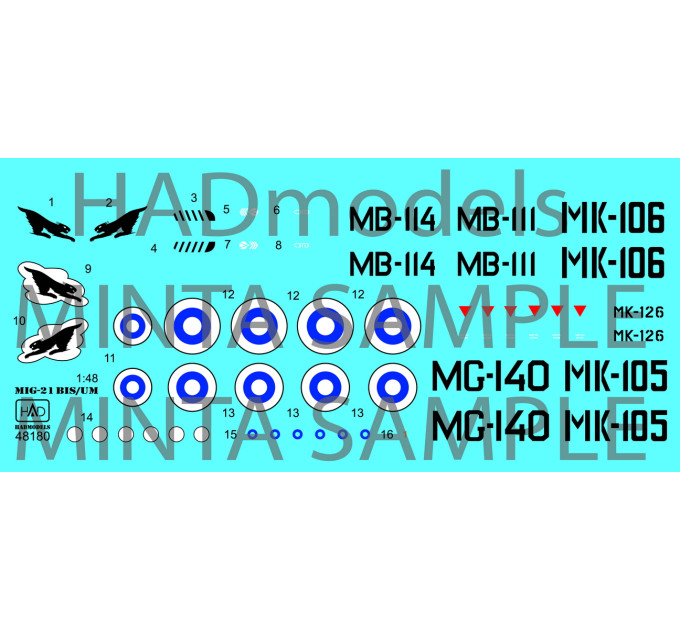Декаль МіГ-21БІС / УМ 1/48 HADmodels 48180