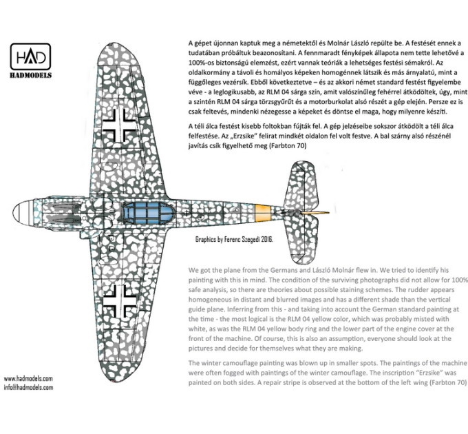 Декаль Bf 109G-6 1/48 ”Erzsike” HADmodels 48181