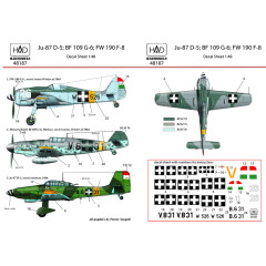 Декаль Fw 190F-8 Bf 109G-6 Ju-87D-5 1/48 HADmodels 48187