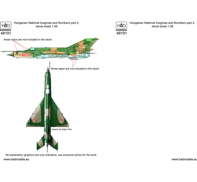 Декаль національні відзнаки для МіГів 1/48 HADmodels 48191