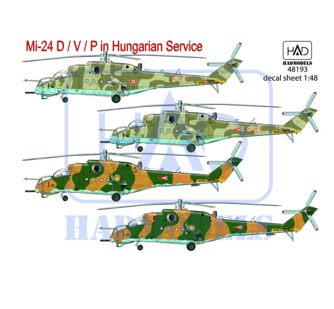 Декаль Мі-24Д / В / P 1/48 HADmodels 48193