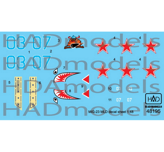 Декаль МіГ-23 1/48 HADmodels 48195