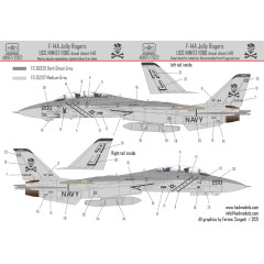 Декаль F-14A VF-84 1/48 Jolly Rogers HADmodels 48197