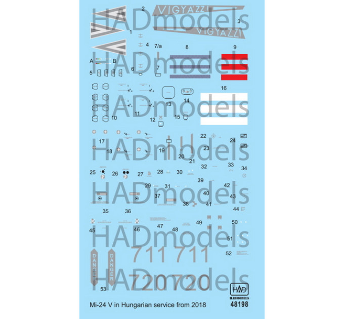 Декаль Мі-24В 1/48 в Угорщині HADmodels 48198