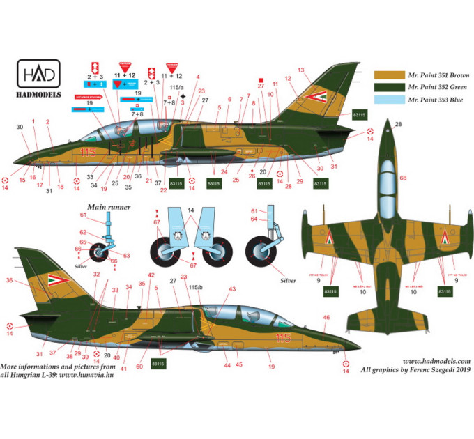 Декаль L-39 1/48 в Угорщині частина 1 HADmodels 48201