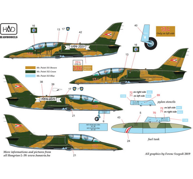 Декаль L-39 1/48 в Угорщині частина 1 HADmodels 48201