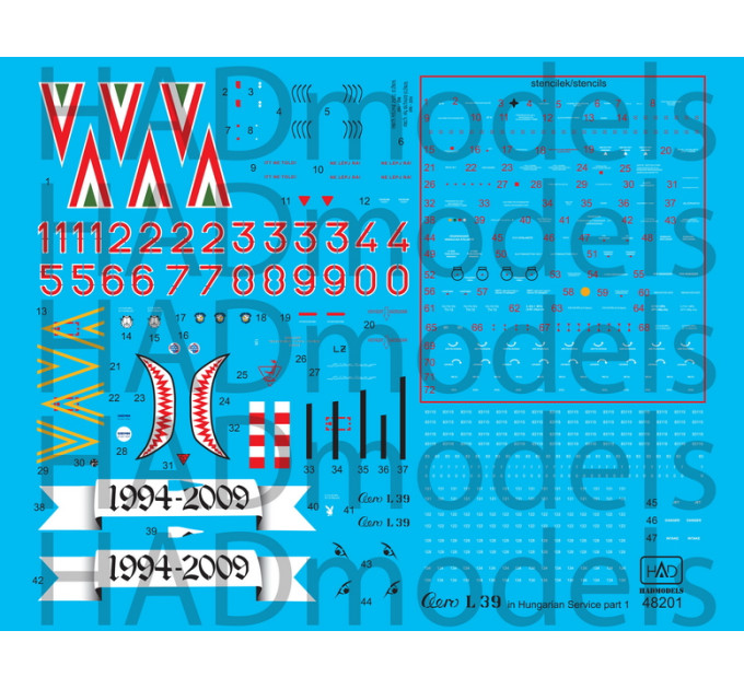 Декаль L-39 1/48 в Угорщині частина 1 HADmodels 48201
