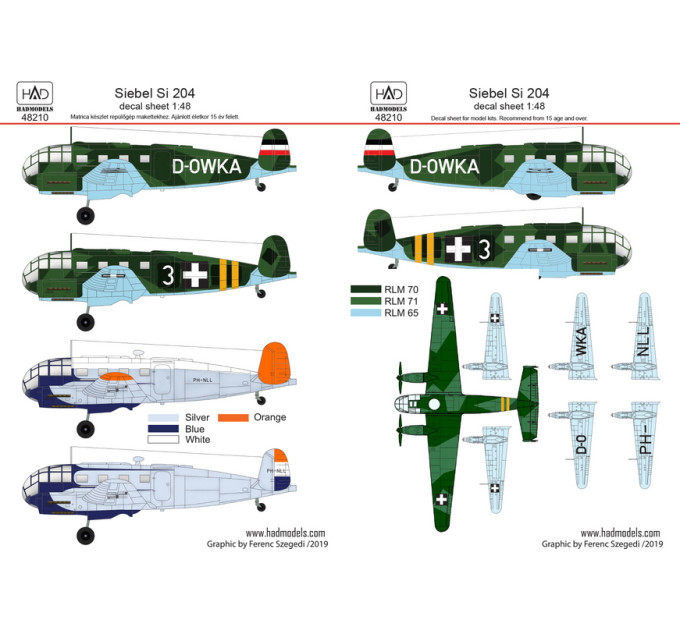 Декаль Si 204 1/48 HADmodels 48210