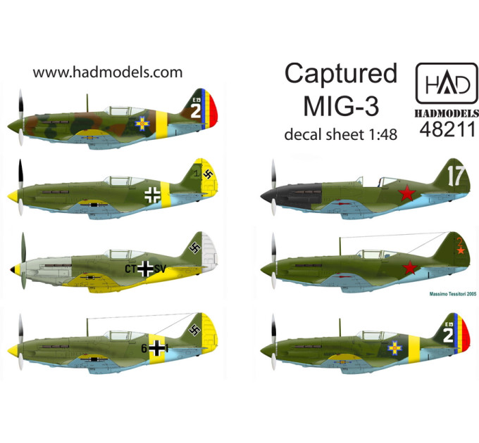Декаль МіГ-3 1/48 частина 3 HADmodels 48211