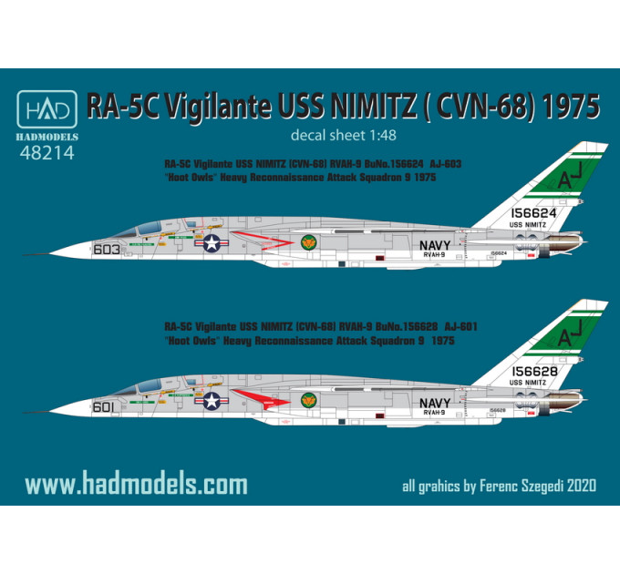 Декаль RA-5C 1/48 частина 1 HADmodels 48214