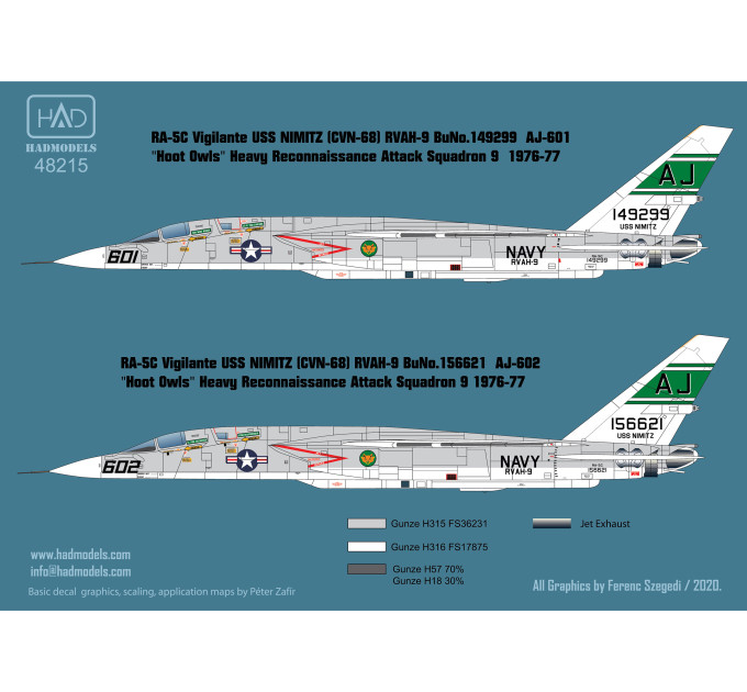 Декаль RA-5C 1/48 частина 2 HADmodels 48215