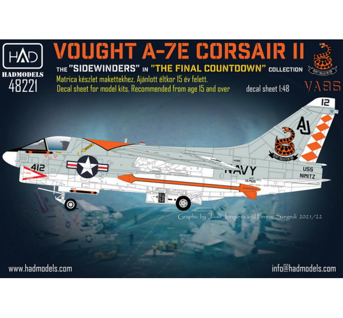 Декаль A-7E VA-86 1/48 Corsair HADmodels 48221