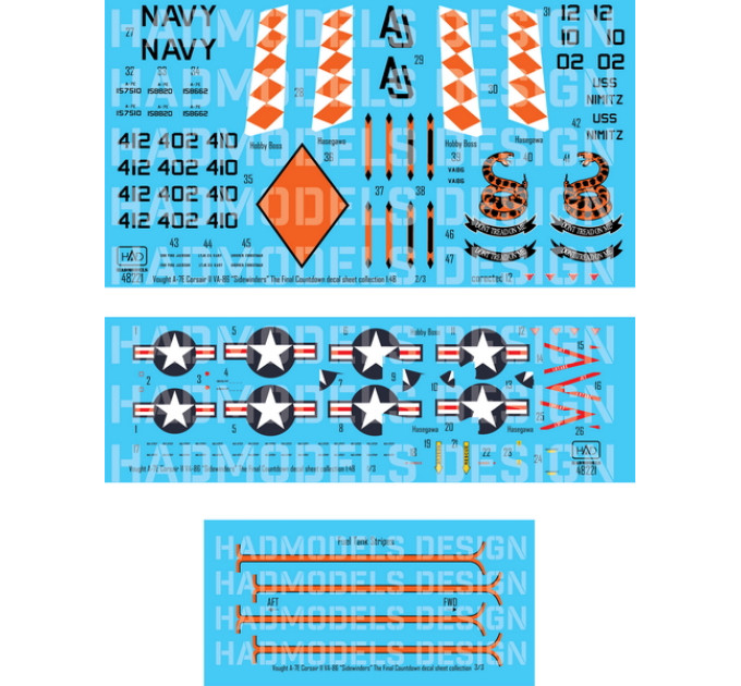 Декаль A-7E VA-86 1/48 Corsair HADmodels 48221