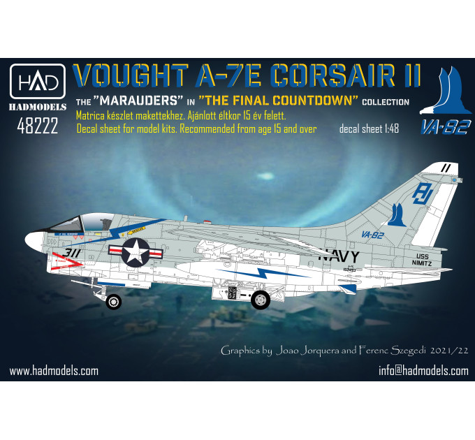 Декаль A-7E VA-82 1/48 Corsair II HADmodels 48222