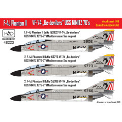 Декаль F-4J 1/48 Phantom VF 74 HADmodels 48223