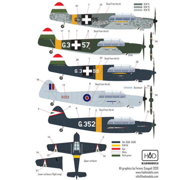 Декаль Bf 108 1/48 Taifun HADmodels 48227