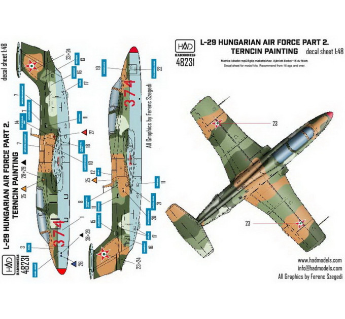 Декаль L-29 1/48 частина 2 HADmodels 48231