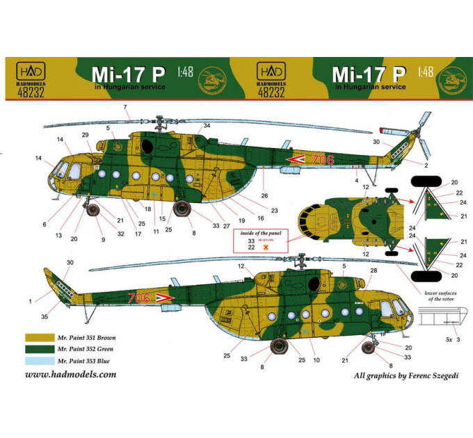 Декаль Mi-17 1/48 HADmodels 48232