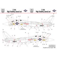 Декаль F-14A 1/48 тех. написи HADmodels 48233
