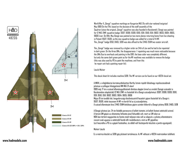 Декаль МіГ-21УМ 1/48 HADmodels 48235