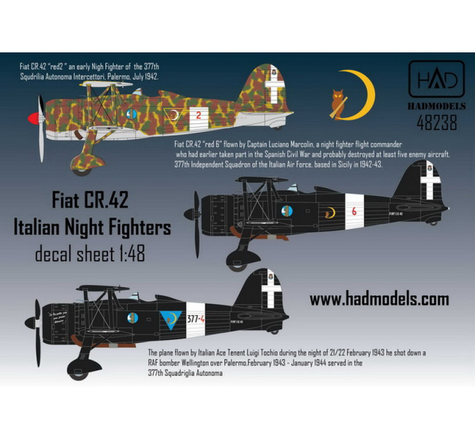 Декаль CR-42 1/48 Італійських ВПС HADmodels 48238