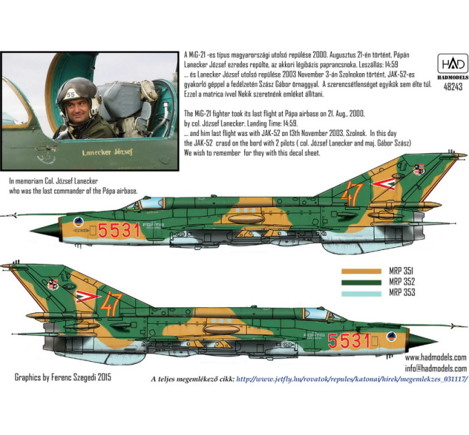 Декаль МіГ-21БіС 1/48 HADmodels 48243