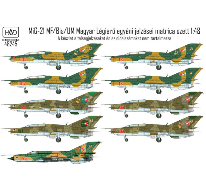 Декаль МіГ-21МФ / БіС / УМ 1/48 HADmodels 48246