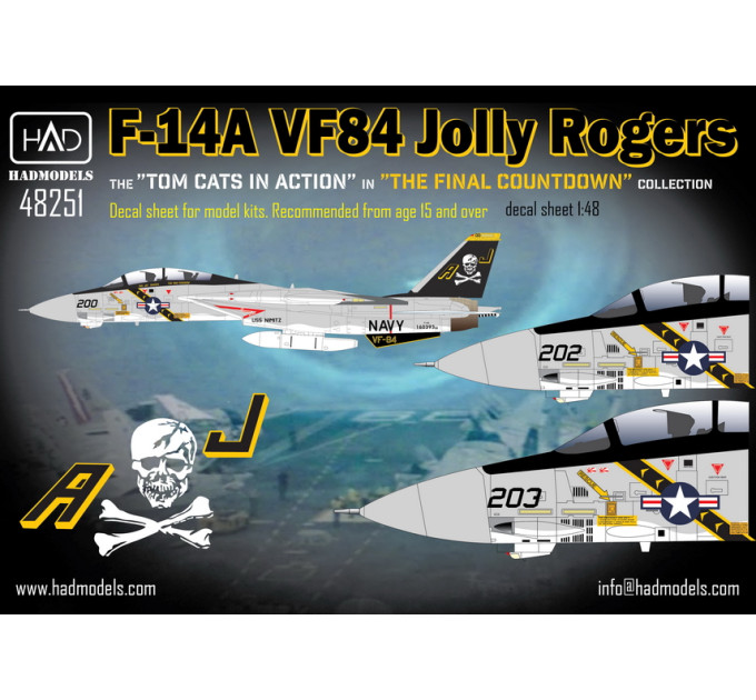 Декаль F-14A Jolly Rogers 1/48 частина 2 HADmodels 48251