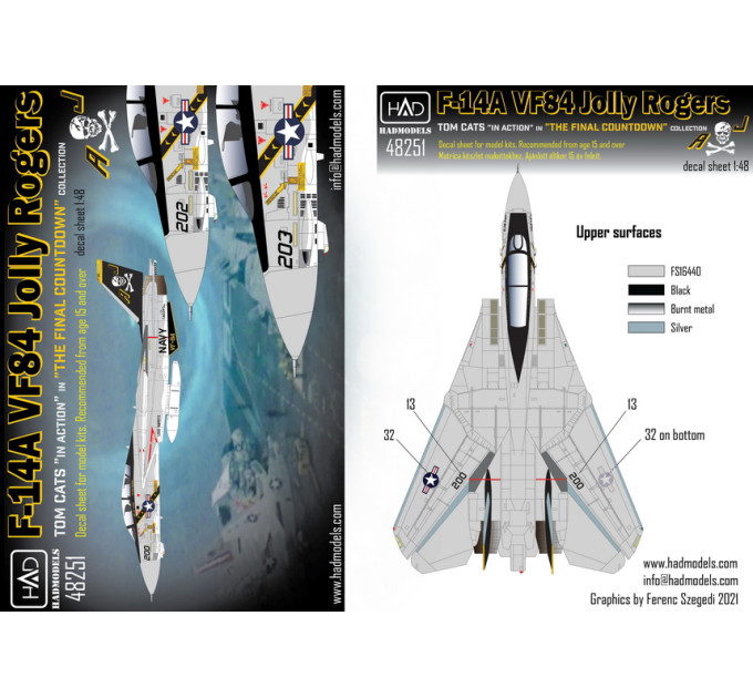 Декаль F-14A Jolly Rogers 1/48 частина 2 HADmodels 48251