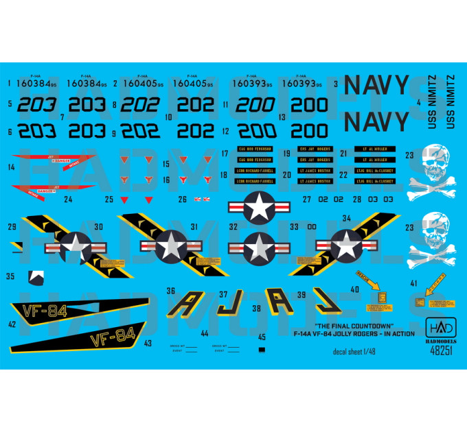 Декаль F-14A Jolly Rogers 1/48 частина 2 HADmodels 48251