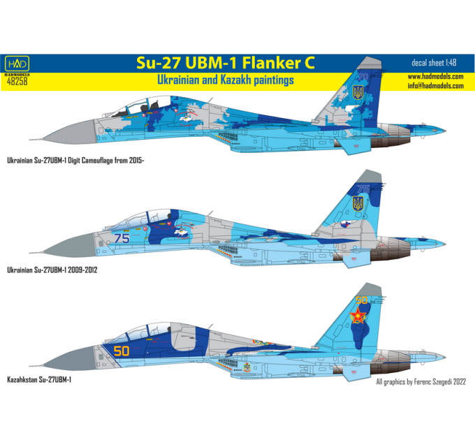 Декаль Су-27УБМ 1/48 HADmodels 48258
