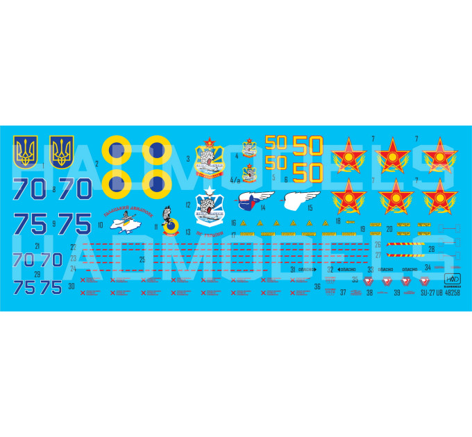 Декаль Су-27УБМ 1/48 HADmodels 48258