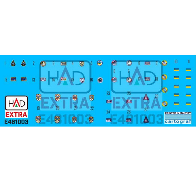 Декаль Су-27 1/48 Емблеми для шолома та одягу HADmodels E481003