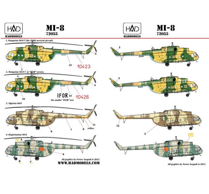 Декаль Mi-8 1/72 HADmodels 72055