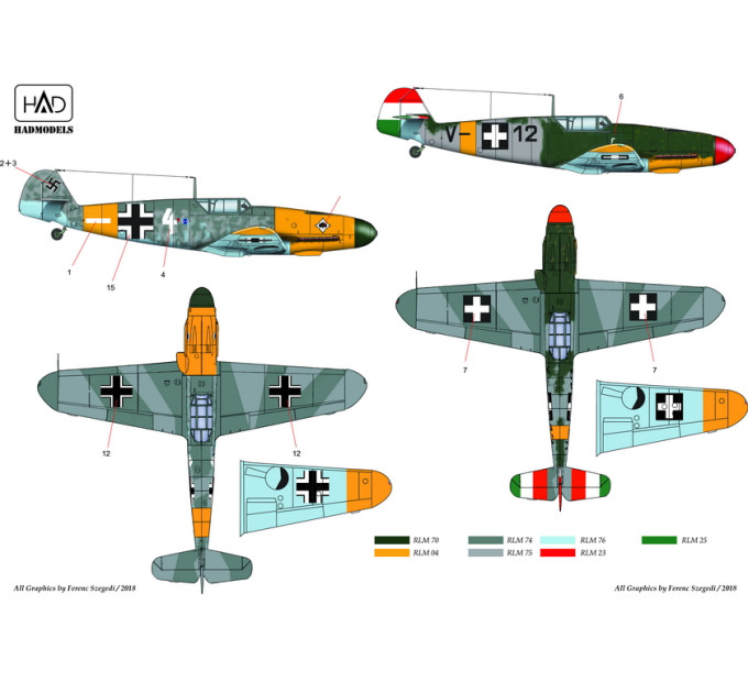 Декаль Bf 109F-4 1/72 HADmodels 72087