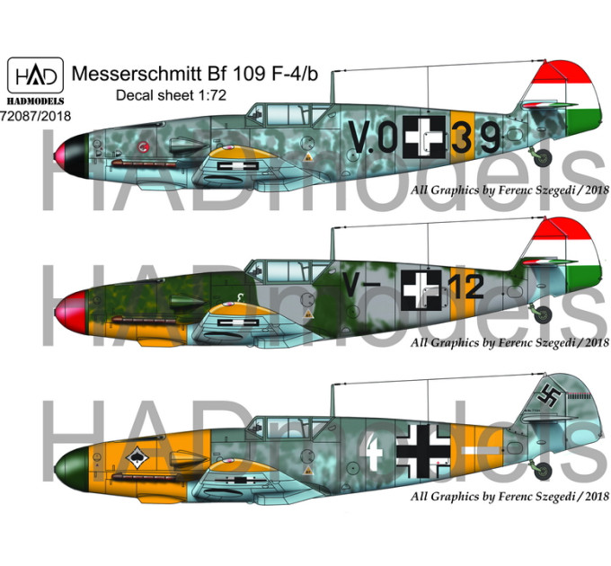 Декаль Bf 109F-4 1/72 HADmodels 72087