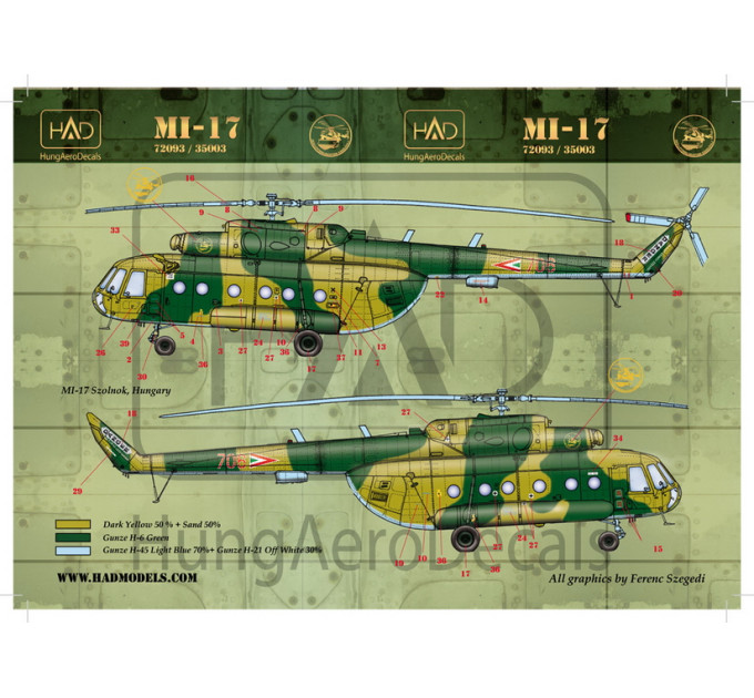 Декаль Mi-17 1/72 HADmodels 72093