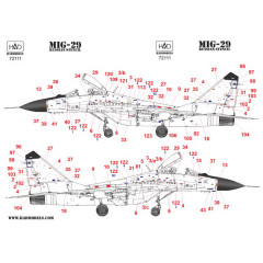 Декаль МіГ-29 тех. написи 1/72 HADmodels 72111