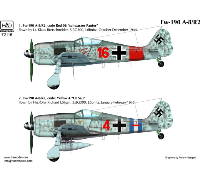 Декаль Fw 190A-8 /R2 1/72 HADmodels 72116