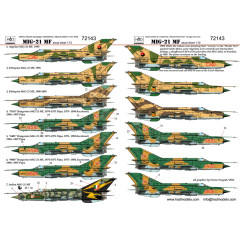 Декаль МіГ-21МФ 1/72 HADmodels 72143