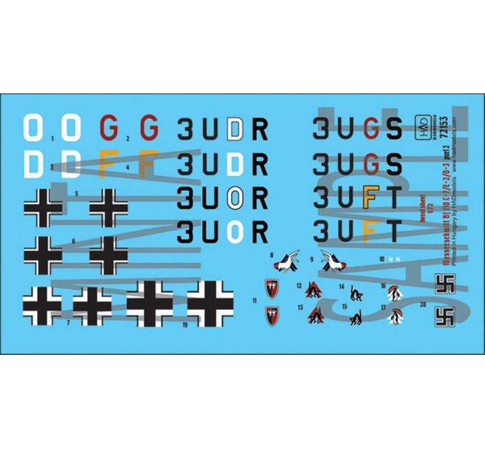Декаль Bf 110D 1/72 HADmodels 72153