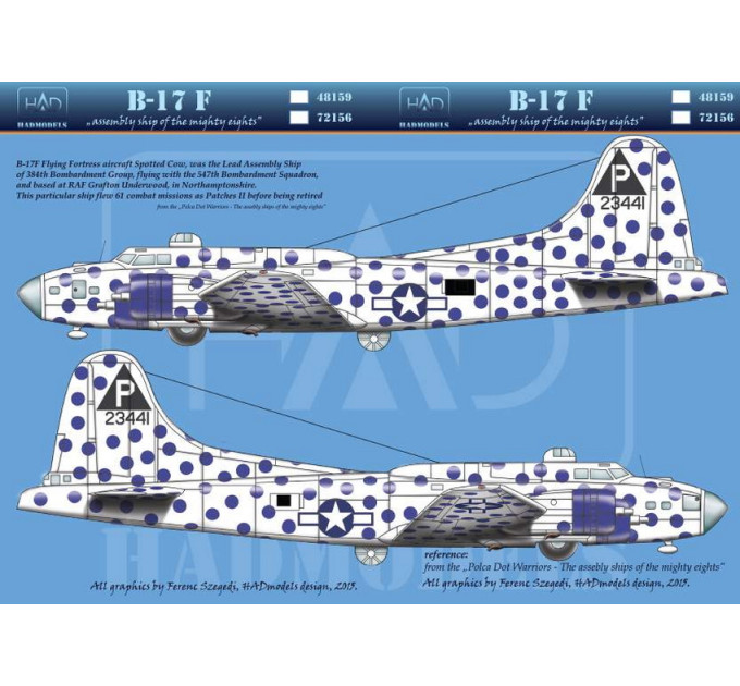 Декаль B-17F 1/72 HADmodels 72156