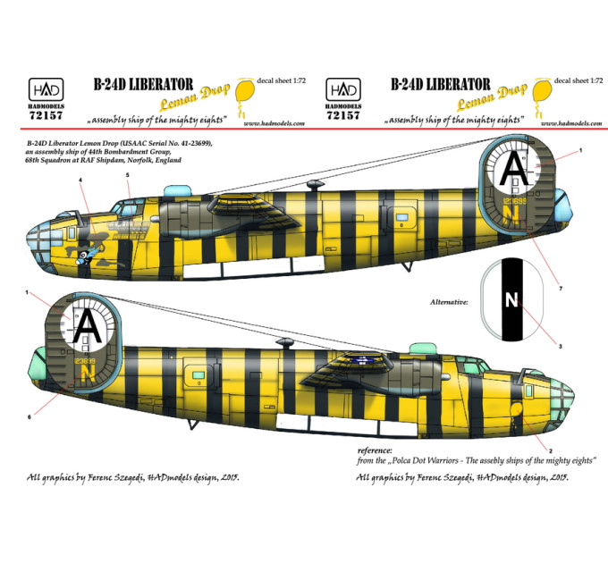 Декаль B-24D 1/72 HADmodels 72157