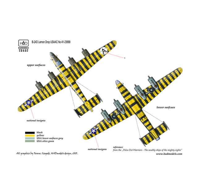 Декаль B-24D 1/72 HADmodels 72157