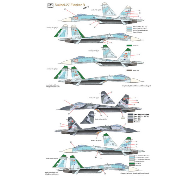 Декаль Су-27 1/72 HADmodels 72160