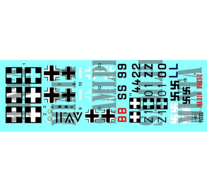 Декаль Me 210 1/72 HADmodels 72163