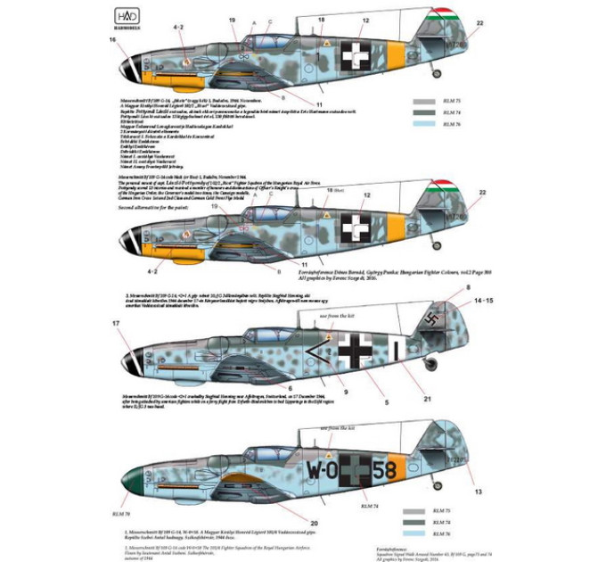 Декаль Bf 109G-14 1/72 HADmodels 72174